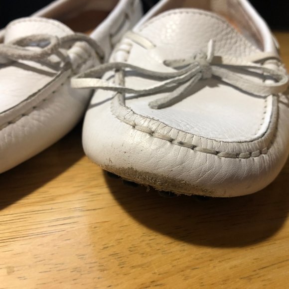 Womens L'Artigiano Sorrentino White Leather Flat Driving Shoes 38D US/8D * - Picture 10 of 10